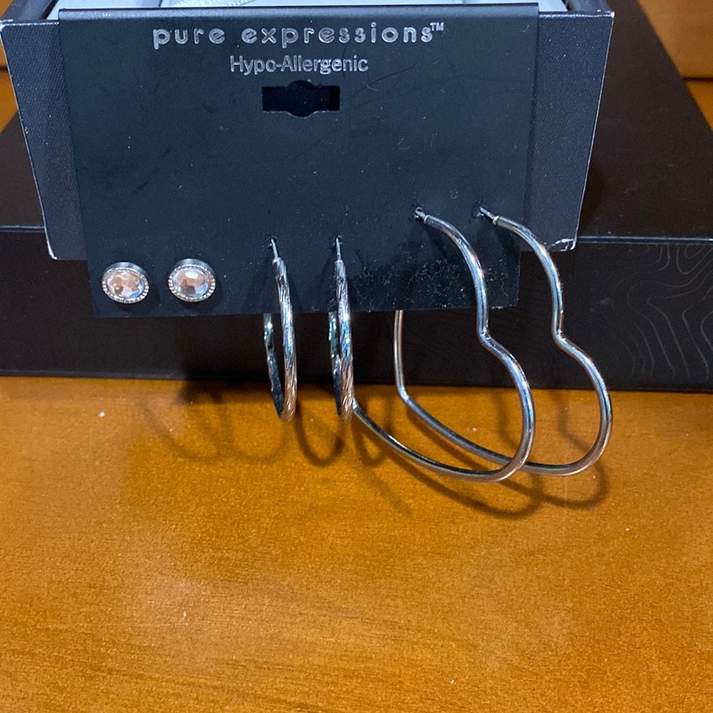 Woman's Pure Expressions Earrings 3 Gift Set